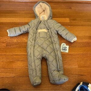 Little Lad Baby Quilted Snowsuit in Gray